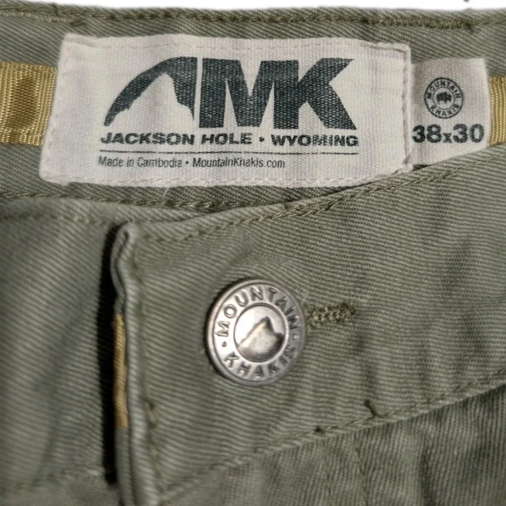 Mountain Khakis Original Mountain Pants Mens 38x30 Green Canvas Cotton